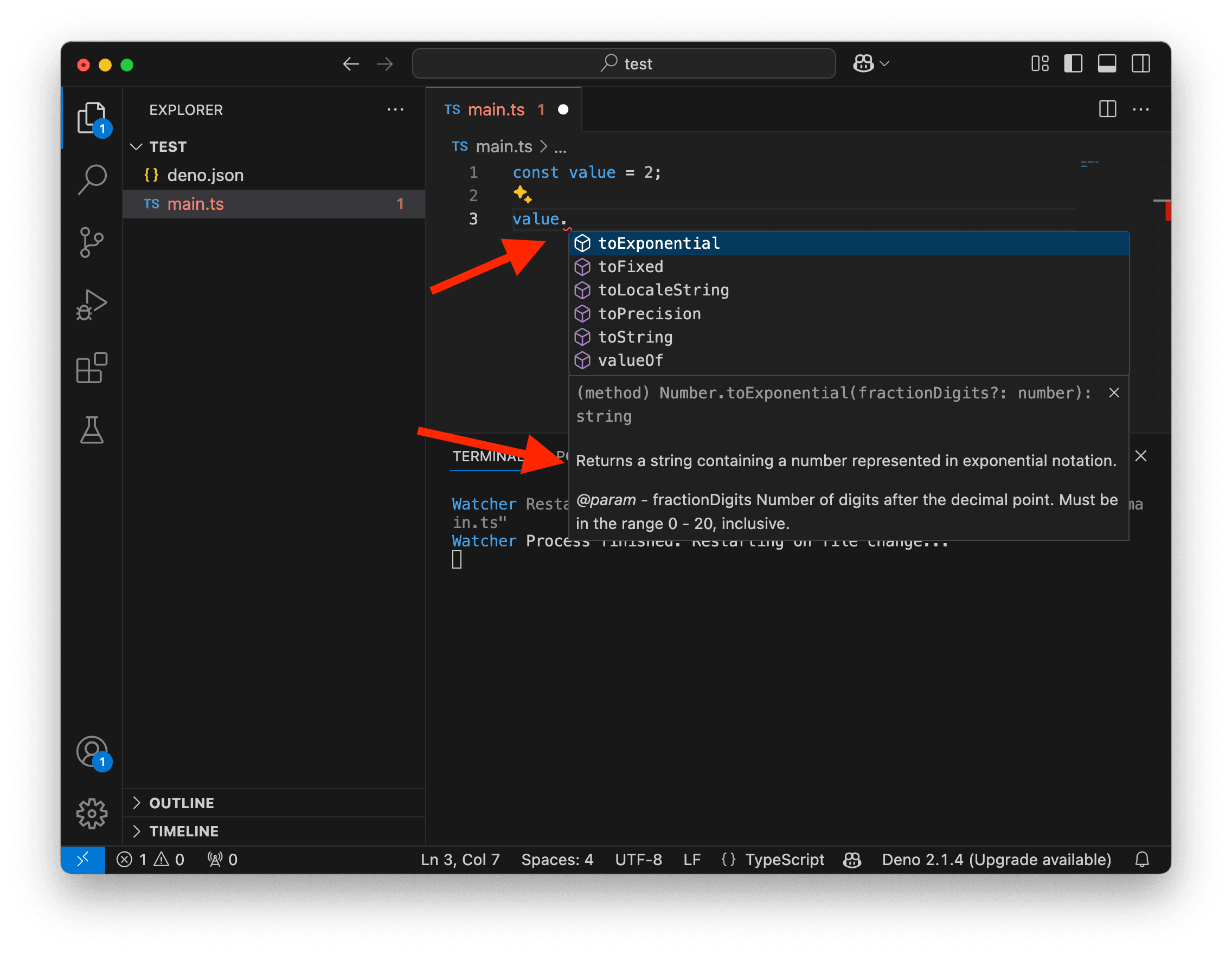 A screenshot showing VS Code displaying a list of properties and methods.